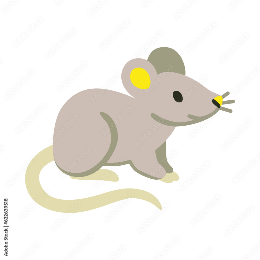 Rat vector flat icon. Isolated large rodent with a long tail sign design. Rat vector flat icon. Isolated large rodent with a long tail sign design.