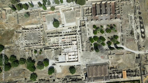 Drone view of Medina Azahara (The Shining City) historic city-palace in Spain photo