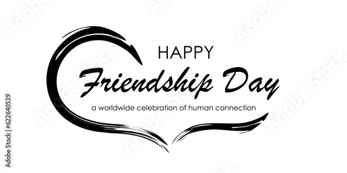 Friendship Day lettering. Friendship Day logo. World celebration of human connections. Vector illustration photo