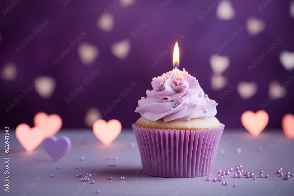 Vanilla Cupcake With Small Decoration, Generative AI Vanilla Cupcake With Small Decoration, Generative AI