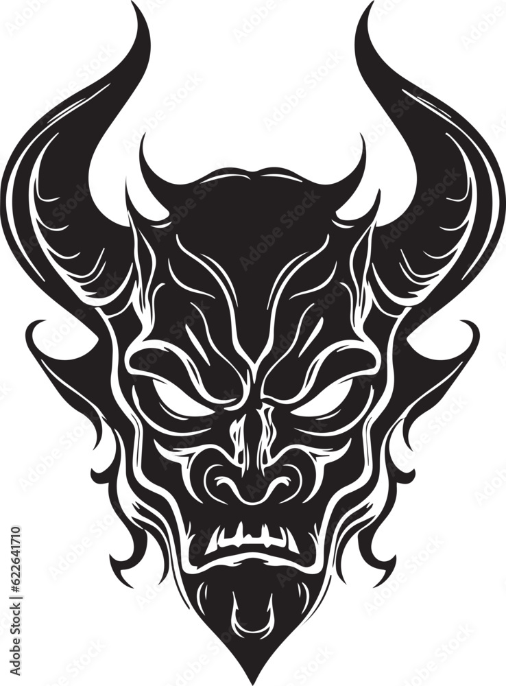 Demon head, Devil mask, Scary mask Vector illustration, SVG
Demon head, Devil mask, Scary mask Vector illustration, SVG