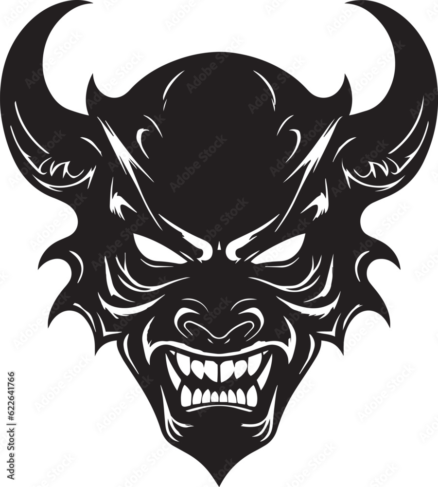 Demon head, Devil mask, Scary mask Vector illustration, SVG
Demon head, Devil mask, Scary mask Vector illustration, SVG