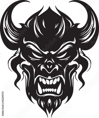 Demon head, Devil mask, Scary mask Vector illustration, SVG 