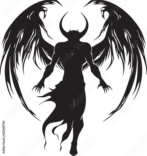 Biblical scary demon, Evil demon Vector Illustration, SVG