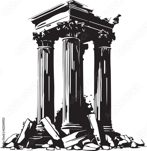Ancient  Greek columns vector illustration, SVG
