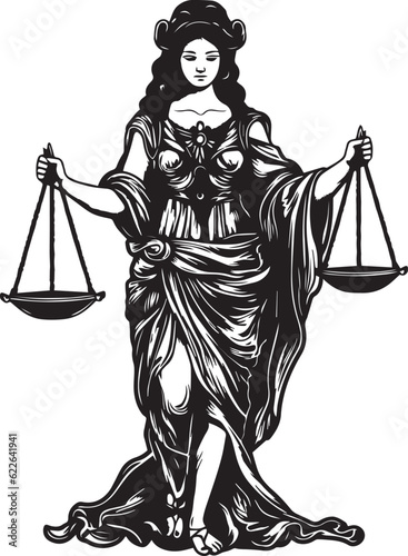 Ancient greek sculptures themis, Greece mythology sculptures themis, vector Illustration, SVG
