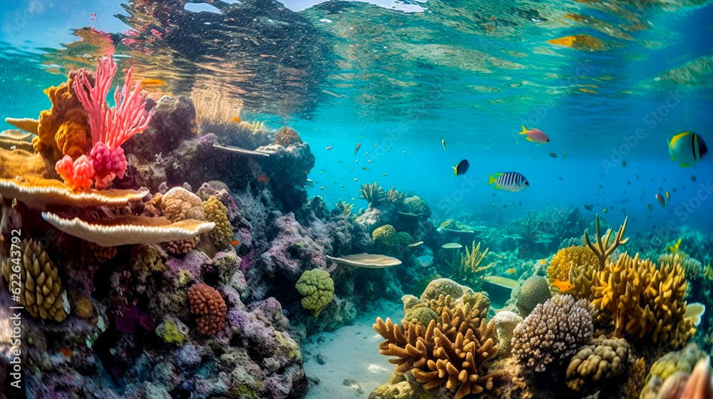 Captivating Underwater Beauty of a Vibrant Coral Reef. Generative AI ...