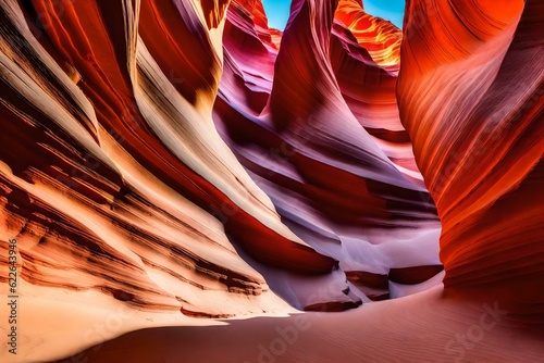 Show the intricate and colorful rock formations sculpted by millennia of natural erosion in a hidden desert wonder.