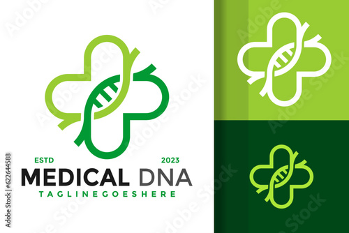 Nature medical DNA design vector symbol icon illustration