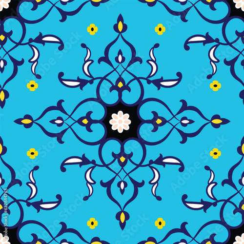 Islamic culture pattern - patterns from Samarkand city buildings. Persian art. Uzbekistan ornaments