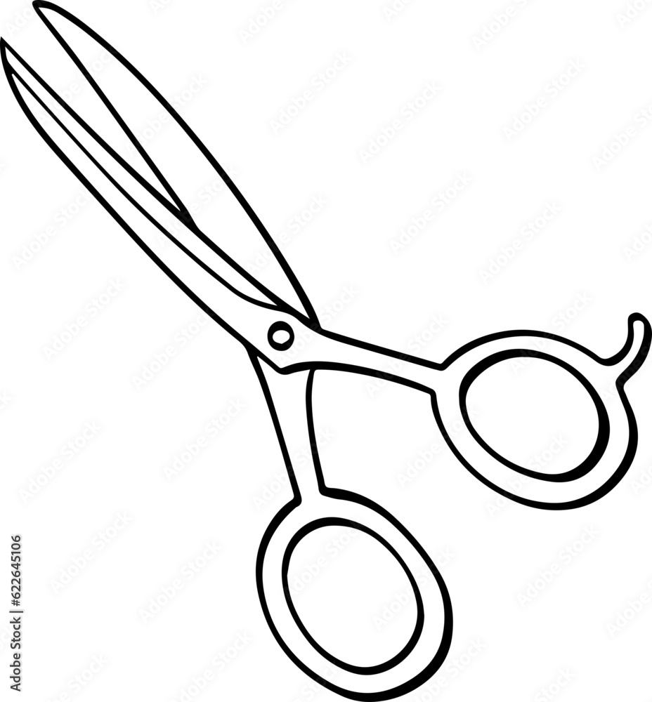Fototapeta premium hand drawn scissor illustration.