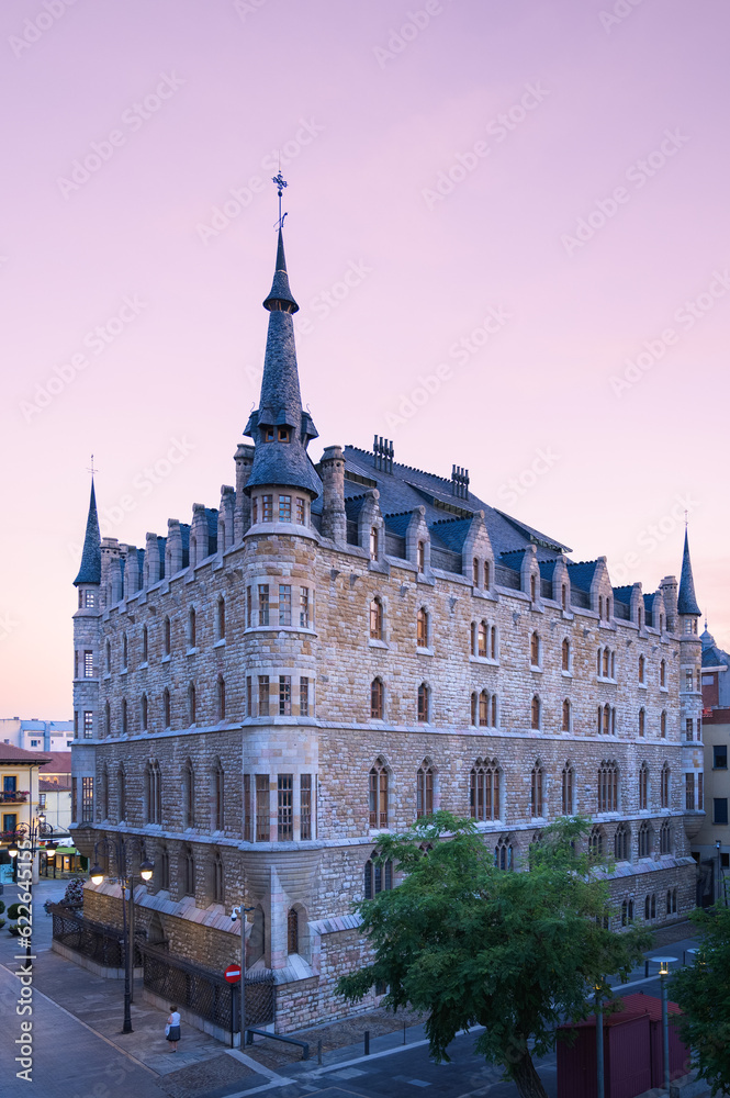 Evening View of Casa Botines - Leon, Spain
