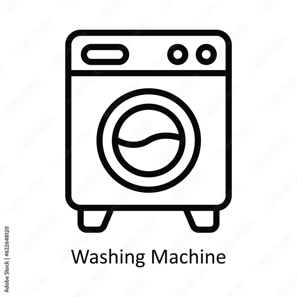 Washing Machine Vector outline Icon Design illustration. Kitchen and home Symbol on White background EPS 10 File Washing Machine Vector outline Icon Design illustration. Kitchen and home Symbol on White background EPS 10 File
