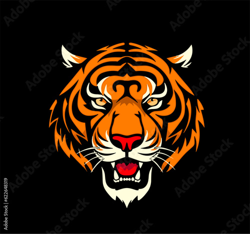 Tiger symbol, emblem, logo blank. Vector illustration isolated