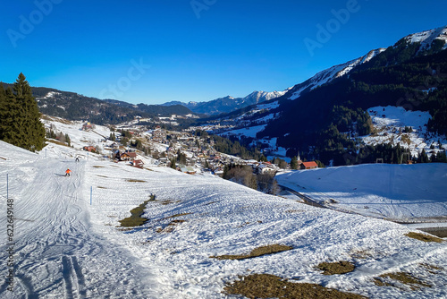 Snow covered Hirschegg at Kleinwalsertal, Austria in winter © A. Emson