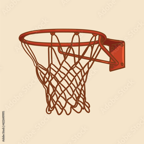 Image of a basketball ring. Basketball.