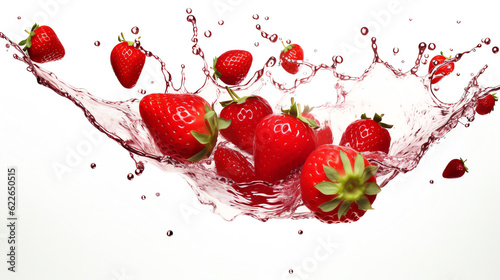 Generative AI : Vibrant Freshness: Captivating Strawberries in Ultra-Realistic Fruit Photography
