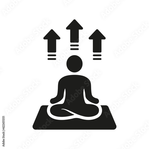 Yoga, Wellness, Body Exercise Silhouette Icon. Healthy Lifestyle, Zen and Fitness Glyph Pictogram. Human Meditate and Relax Solid Symbol. Person Sit in Lotus Pose Sign. Isolated Vector Illustration