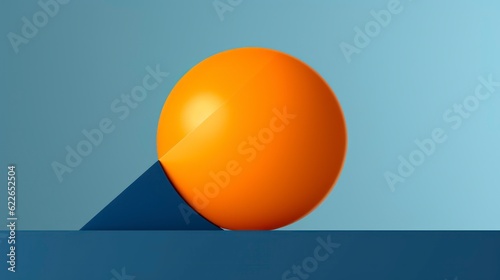 orange ball isolated on blue background