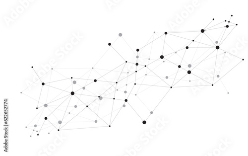 abstract connected dots. network connection of lines and dots