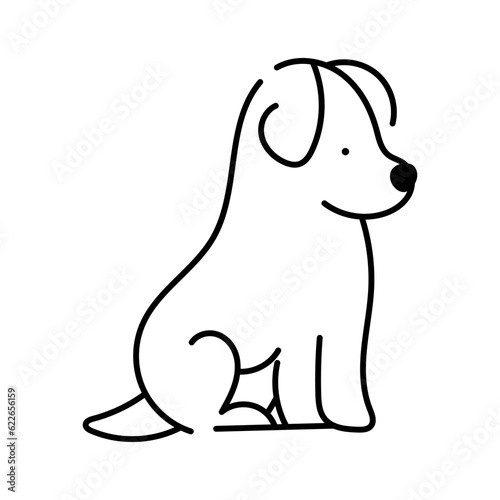 dog outline coloring vector graphics