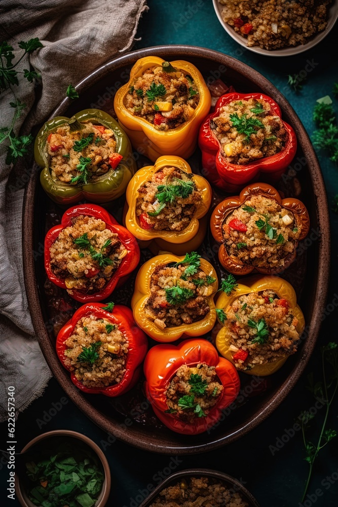 stuffed peppers with meat and vegetables, a traditional Slovak dish