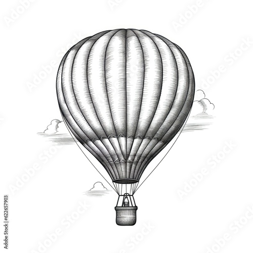 fly hot air balloon ai generated photo