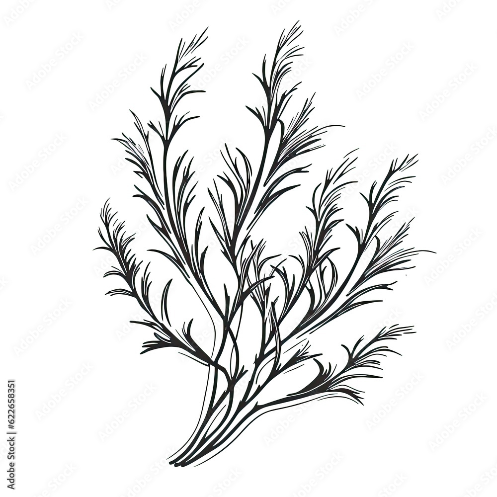 Fototapeta premium sketch milfoil ai generated