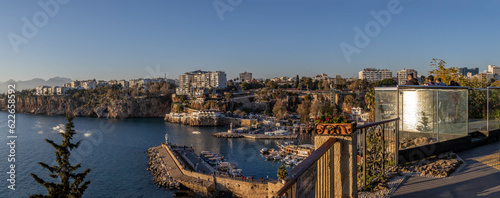 Panorama of  old town marina, Antalya, Turkey