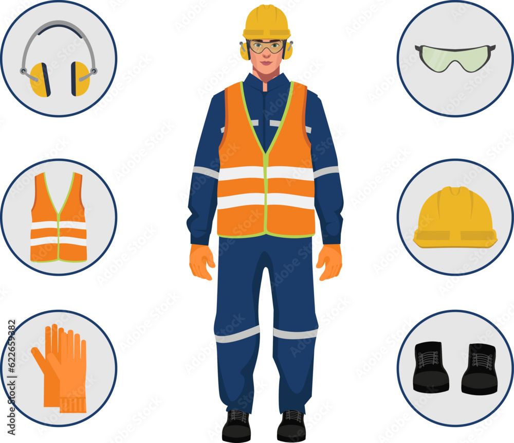 safety equipment or personal protective equiptments ppe vector