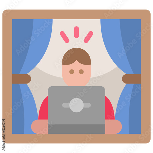 stay at home flat icon