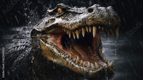 head of a crocodile HD 8K wallpaper Stock Photographic Image
