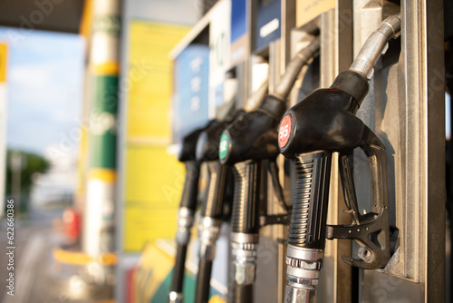 Foto Gas station with different types of fuel