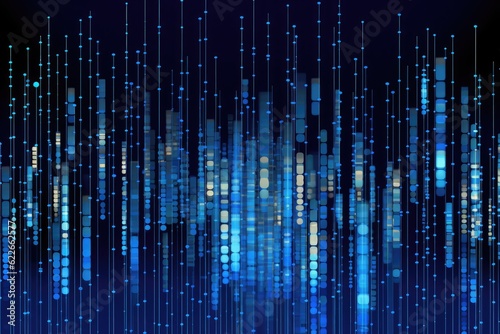 abstract binary code in blue tones symbolizing cryptographic encryption, Generative AI photo
