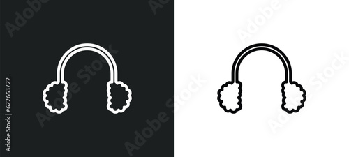 earmuffs outline icon in white and black colors. earmuffs flat vector icon from winter collection for web, mobile apps and ui.
