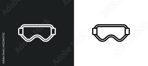 goggles outline icon in white and black colors. goggles flat vector icon from winter collection for web, mobile apps and ui.