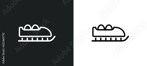 bobsled outline icon in white and black colors. bobsled flat vector icon from winter collection for web, mobile apps and ui.