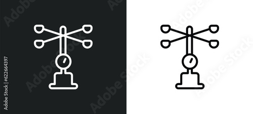 Photos anemometer outline icon in white and black colors