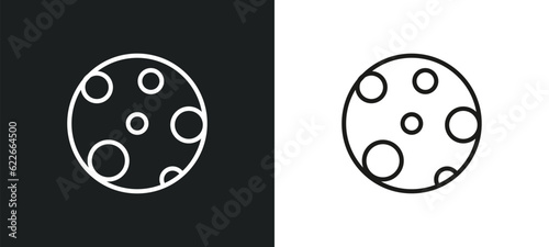 waxing moon outline icon in white and black colors. waxing moon flat vector icon from weather collection for web, mobile apps and ui.
