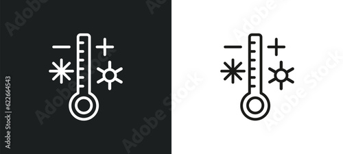 temperature outline icon in white and black colors. temperature flat vector icon from weather collection for web, mobile apps and ui.