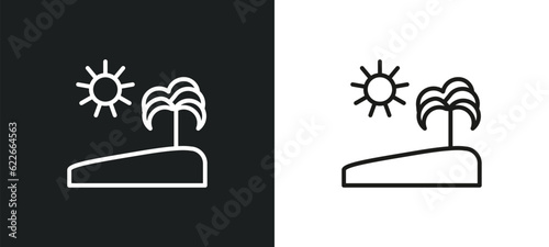 subtropical climate outline icon in white and black colors. subtropical climate flat vector icon from weather collection for web, mobile apps and ui.