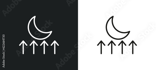 Photos moonrise outline icon in white and black colors