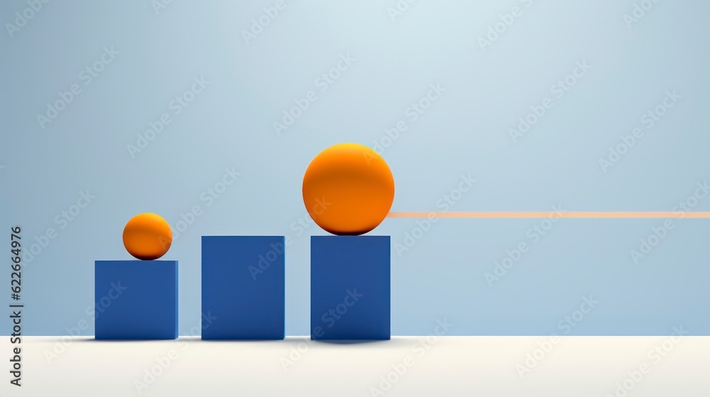 orange ball isolated on blue background stock photo, in the style of overlapping shapes orange ball isolated on blue background stock photo, in the style of overlapping shapes