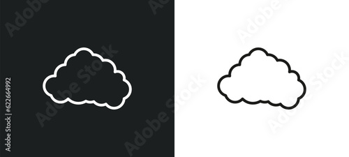 cumulus outline icon in white and black colors. cumulus flat vector icon from weather collection for web  mobile apps and ui.