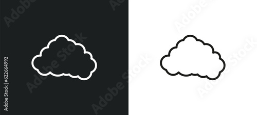 cumulus outline icon in white and black colors. cumulus flat vector icon from weather collection for web, mobile apps and ui.
