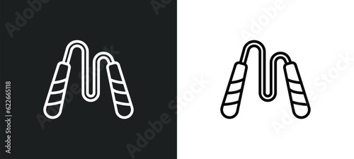 japanese nunchaku outline icon in white and black colors. japanese nunchaku flat vector icon from weapons collection for web, mobile apps and ui. photo