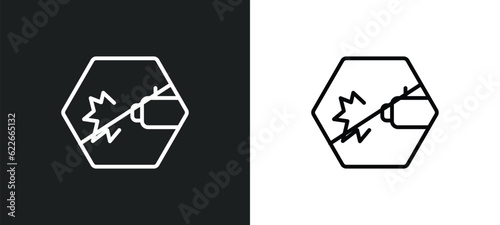 no shooting outline icon in white and black colors. no shooting flat vector icon from weapons collection for web, mobile apps and ui.