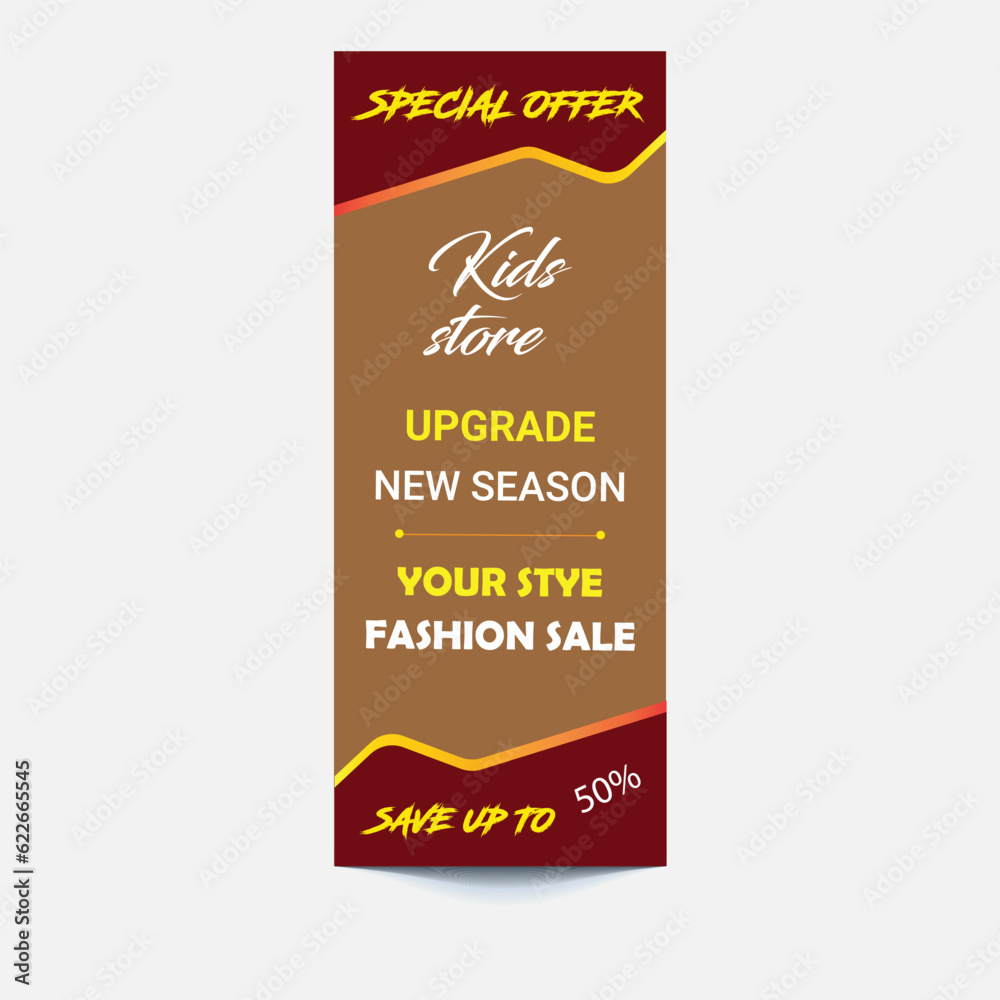 Fashion Sale Roll-Up Banner Template Design
