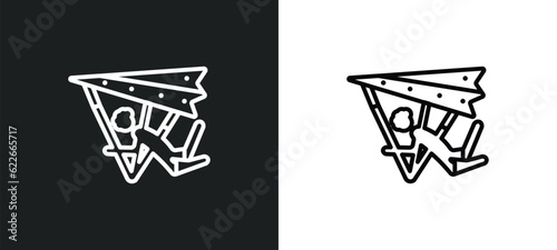 glide outline icon in white and black colors. glide flat vector icon from user collection for web, mobile apps and ui.