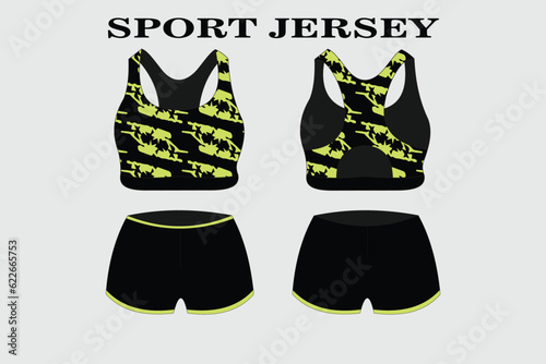 Yellow Sport jersey design for racing, jersey, cycling, football, gaming, motocross front and back view